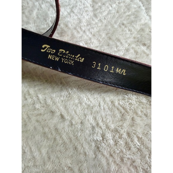 Two Blondes New York Red Croc Embossed Leather Belt Vintage Size M/L 3101ML main image 5